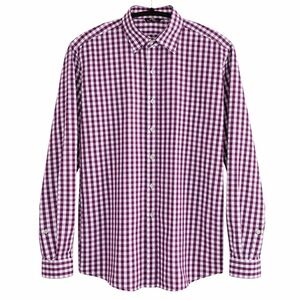 Paul Jones Purple White Gingham Button Down Shirt Mens XL L/S Check Dress Shirt